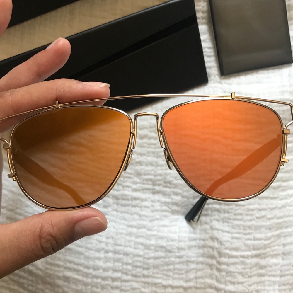 Dior Technologic Aviator Sunglass Gold